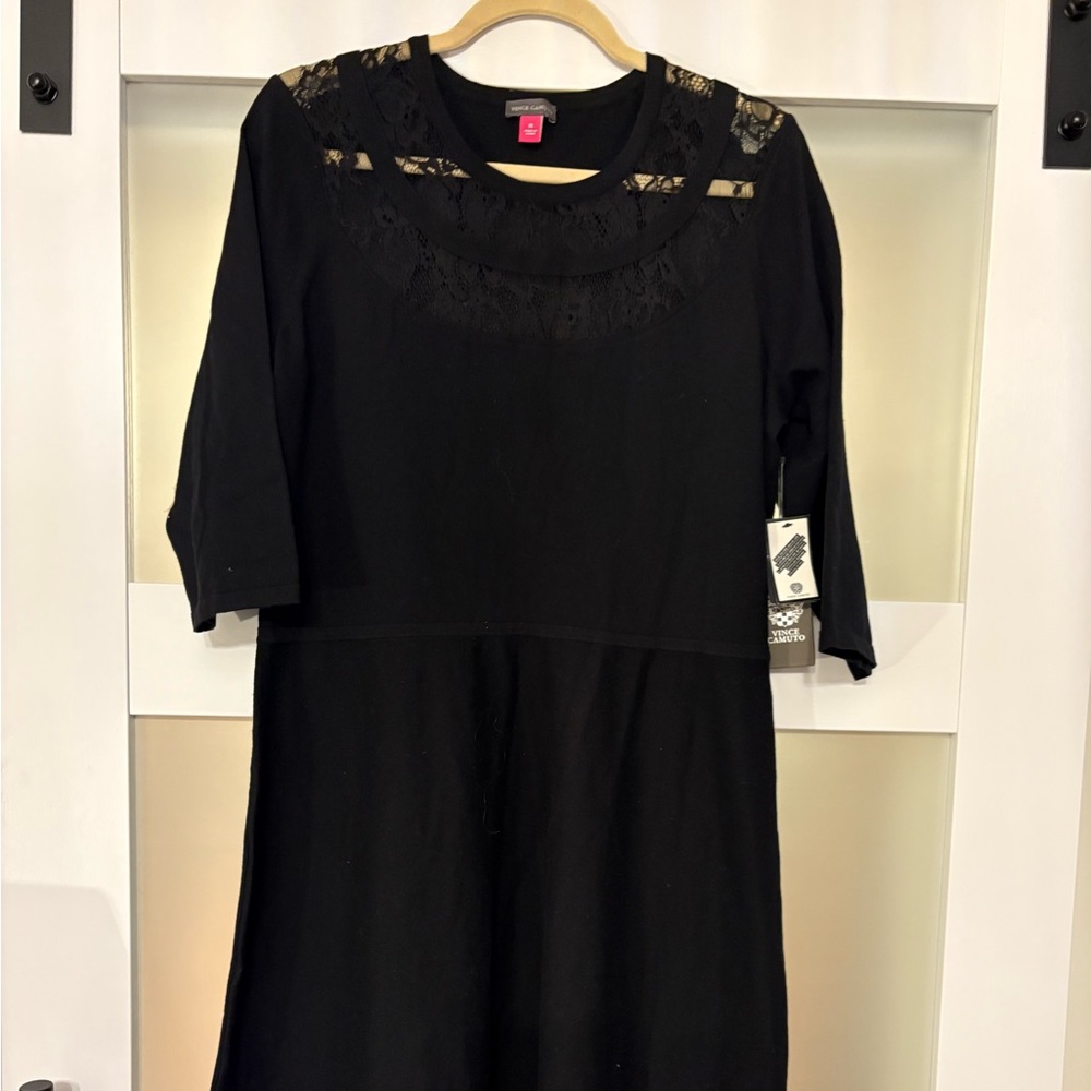 Stunning 100% fine cotton knot Vince Camuto Black Dress size 1x NEW #5